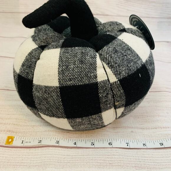 Autumn Blessings Buffalo Plaid Plush Pumpkin Halloween Thanksgiving Fall 7 1/2"H - Picture 8 of 9